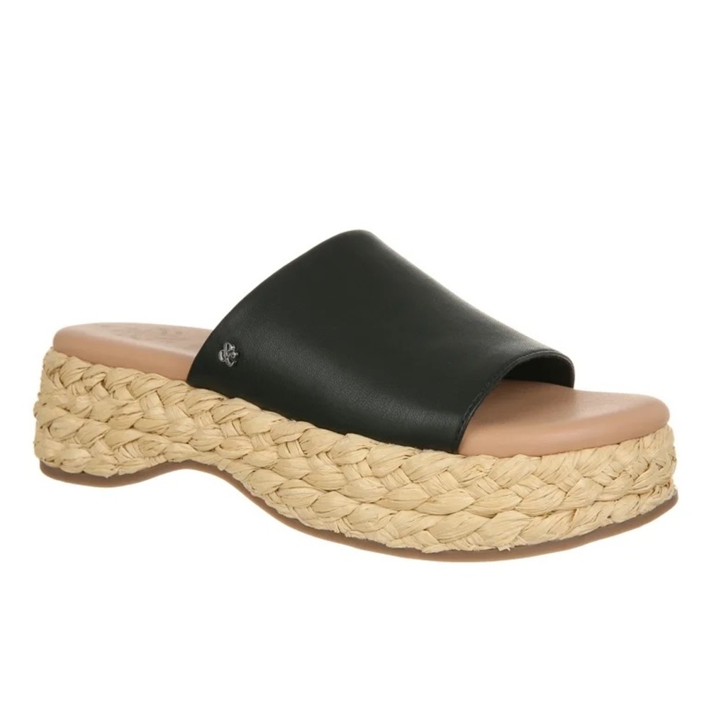 Sam & Libby Ingrid Espadrille Slide Platform Sandal, Black/Tan, Women's 9.5 NEW - Picture 7 of 13
